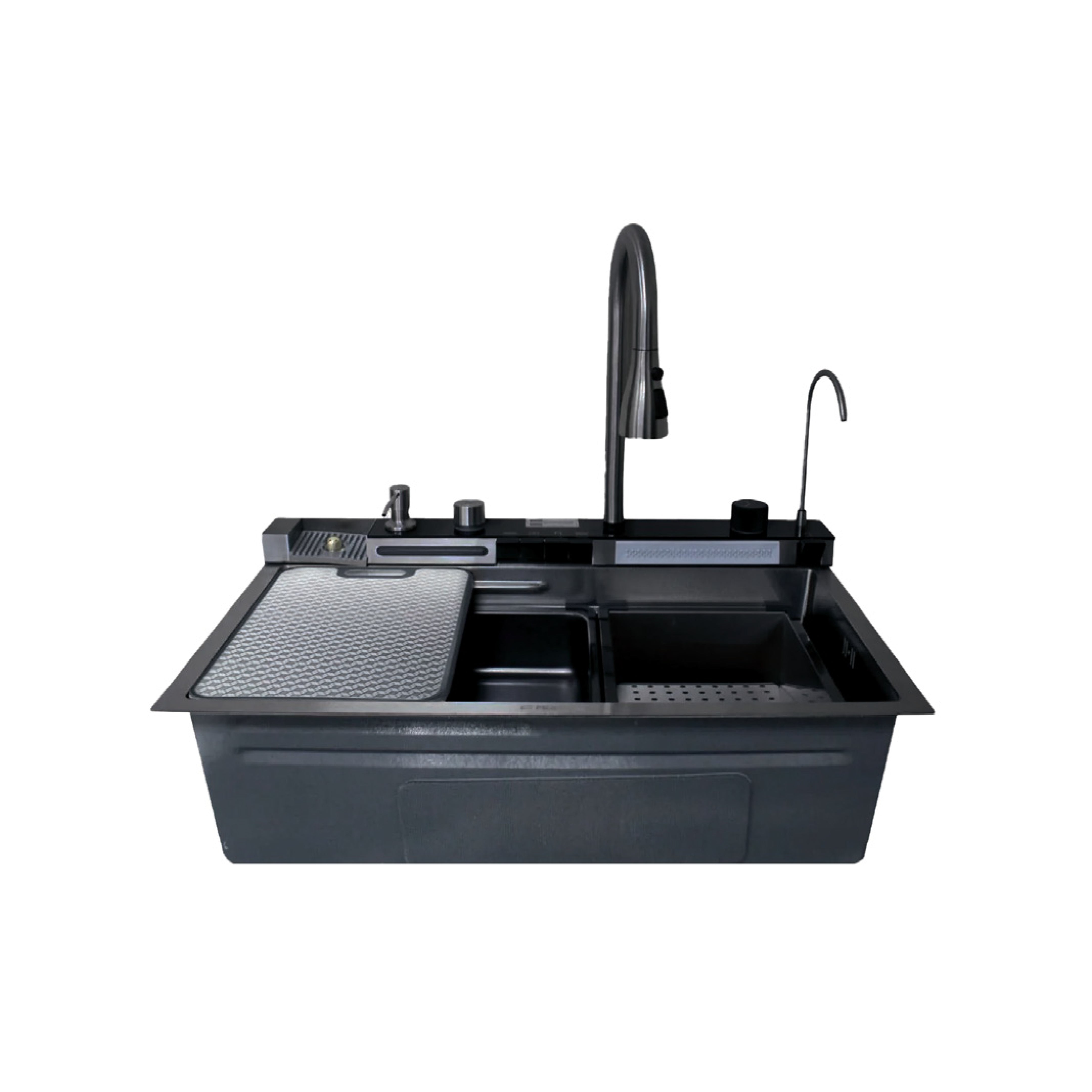 BL-7546B - LAVADERO MULTI. DE ACERO INOX. 304 BLACK C/MEZCLADORA (5 FUNCIONES) 75X46X22CM - 0040030031 FRATELLI